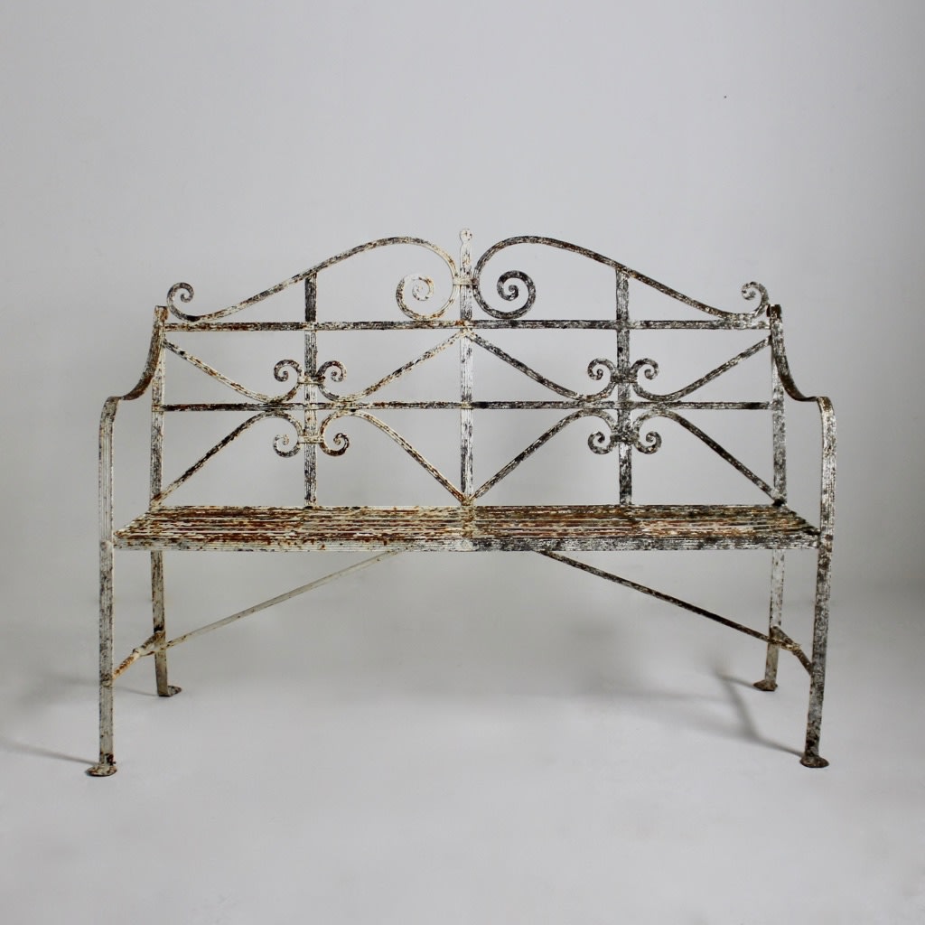 Regency Reeded Iron Garden Bench ( sold )