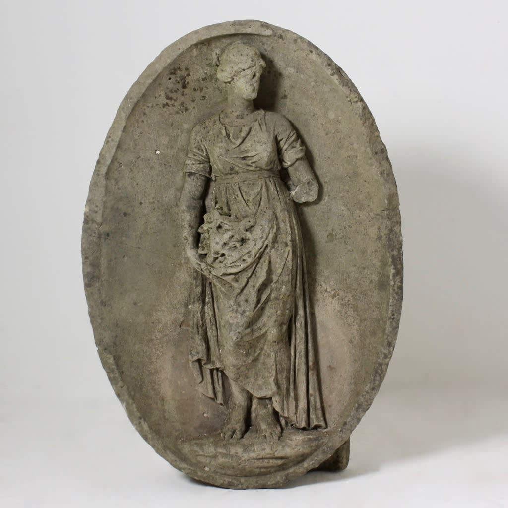 18th Century Carved Stone Niche Of Flora ( sold )