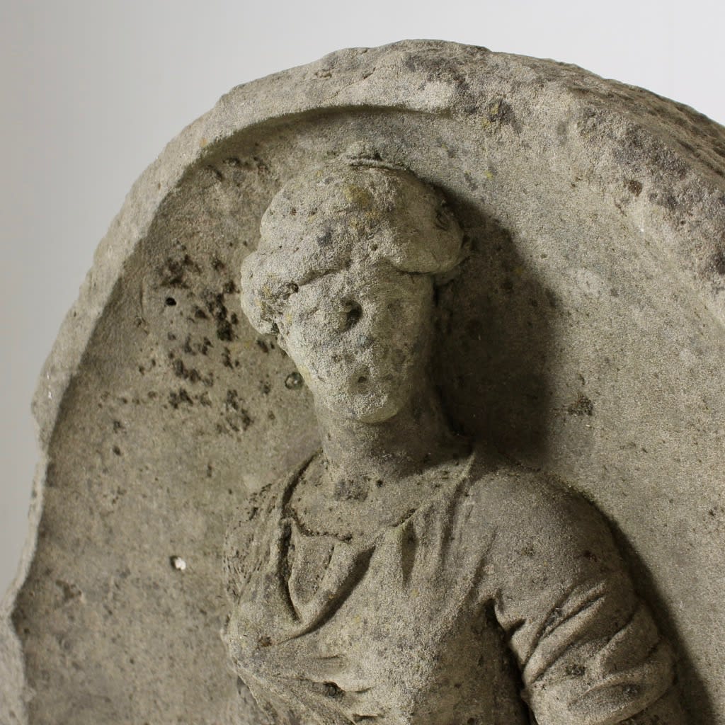 18th Century Carved Stone Niche Of Flora ( sold )