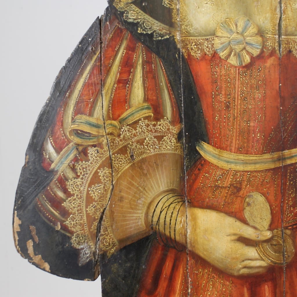 17th Century Original Painted Pine Dummy Board ( sold )