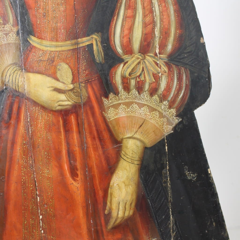 17th Century Original Painted Pine Dummy Board ( sold )