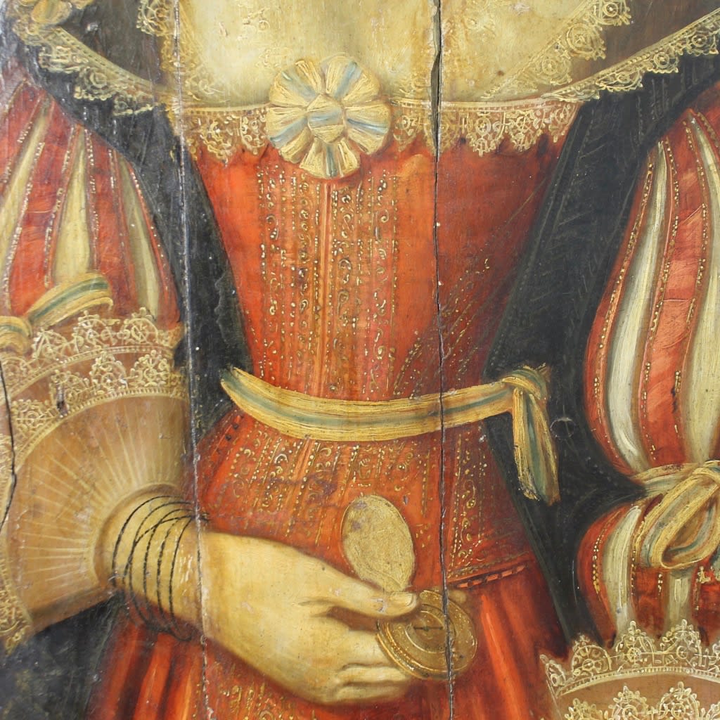 17th Century Original Painted Pine Dummy Board ( sold )