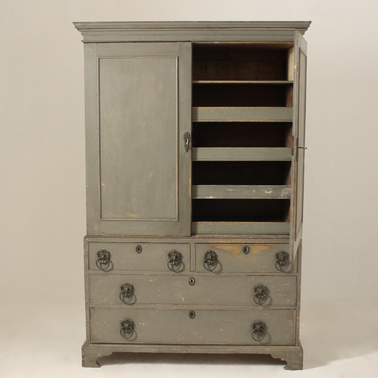 George III Painted Pine Linen Press ( sold )