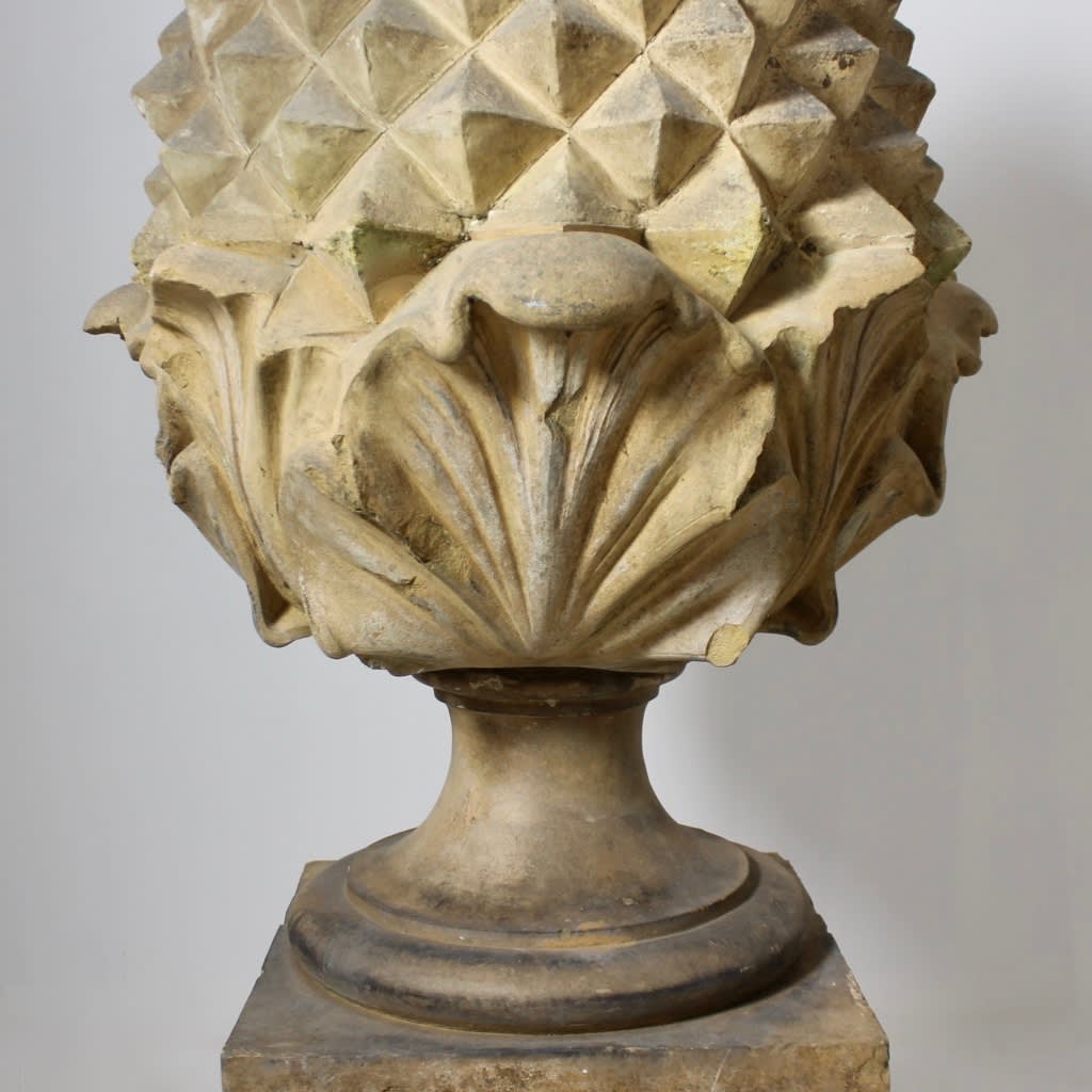 Pair Of 19th Century Terracotta Pineapple Finials By J M Blashfield ( sold )