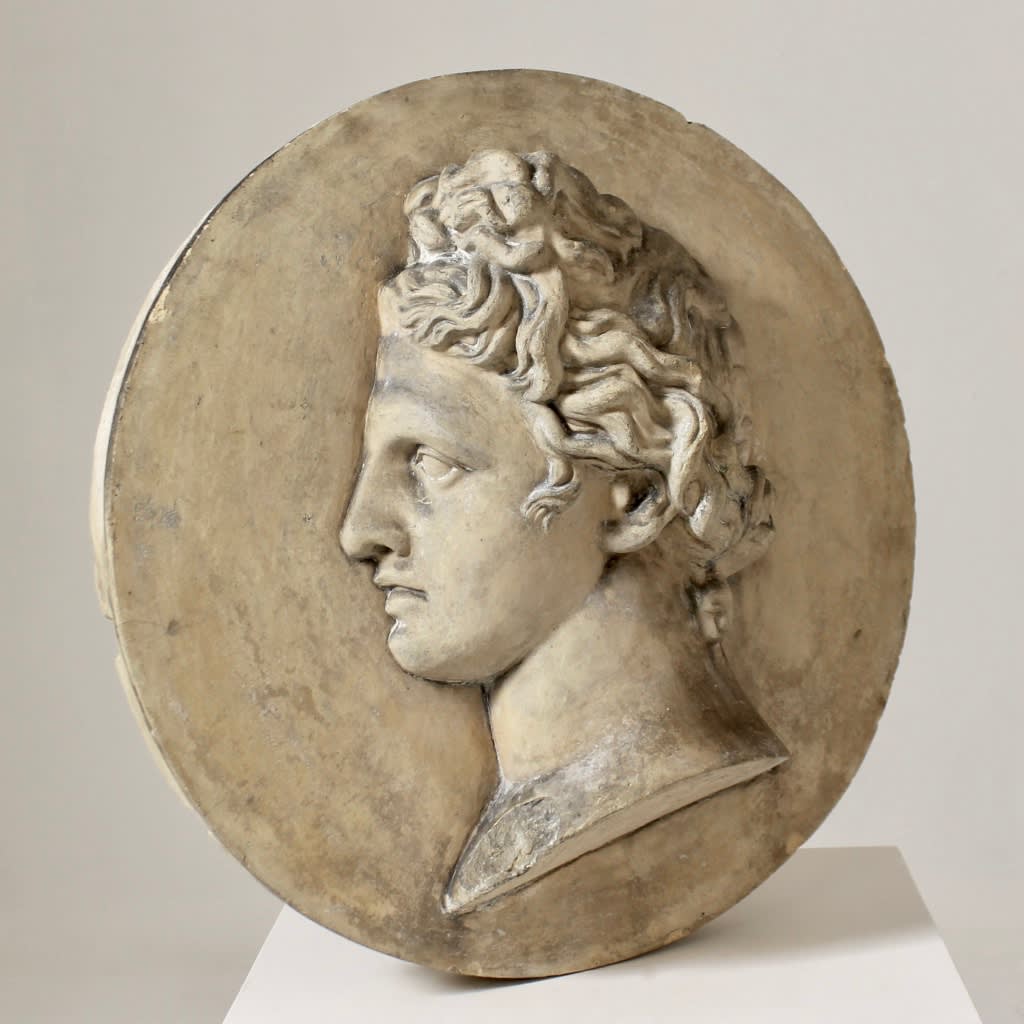 Pair Of Coade Stone Roundels Of Apollo And Diana ( sold )