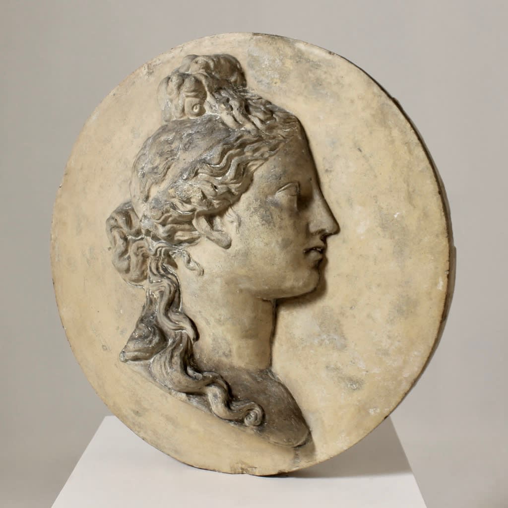 Pair Of Coade Stone Roundels Of Apollo And Diana ( sold )