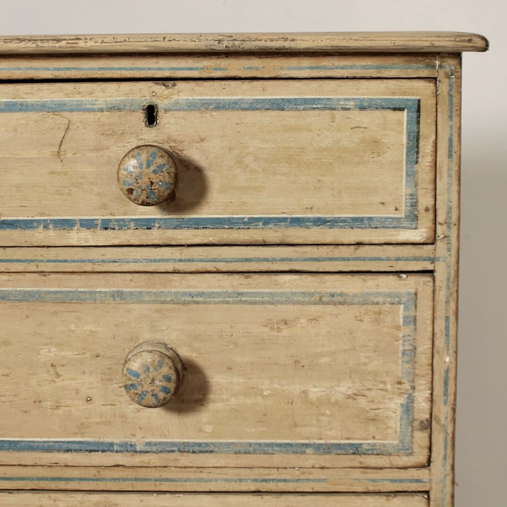 Early 19th Century Original Painted Pine Chest Of Drawers ( sold )