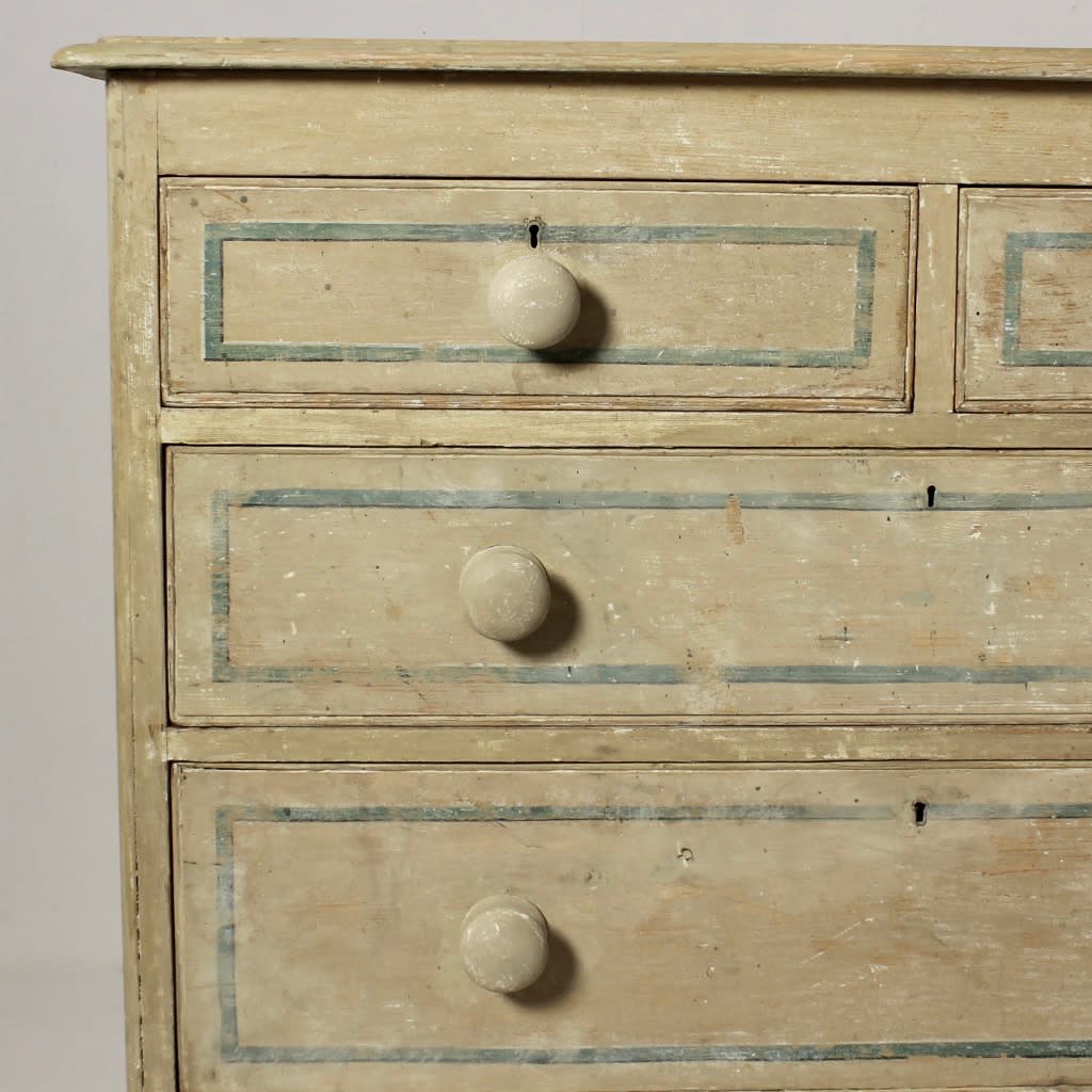 SOLD) Antique 19th Century Pine Triple Chest of Drawers, Original