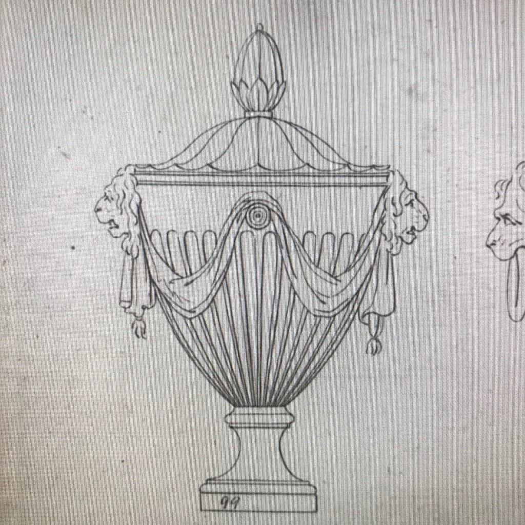 Coade Stone Lions Head And Drapery Finial ( sold )