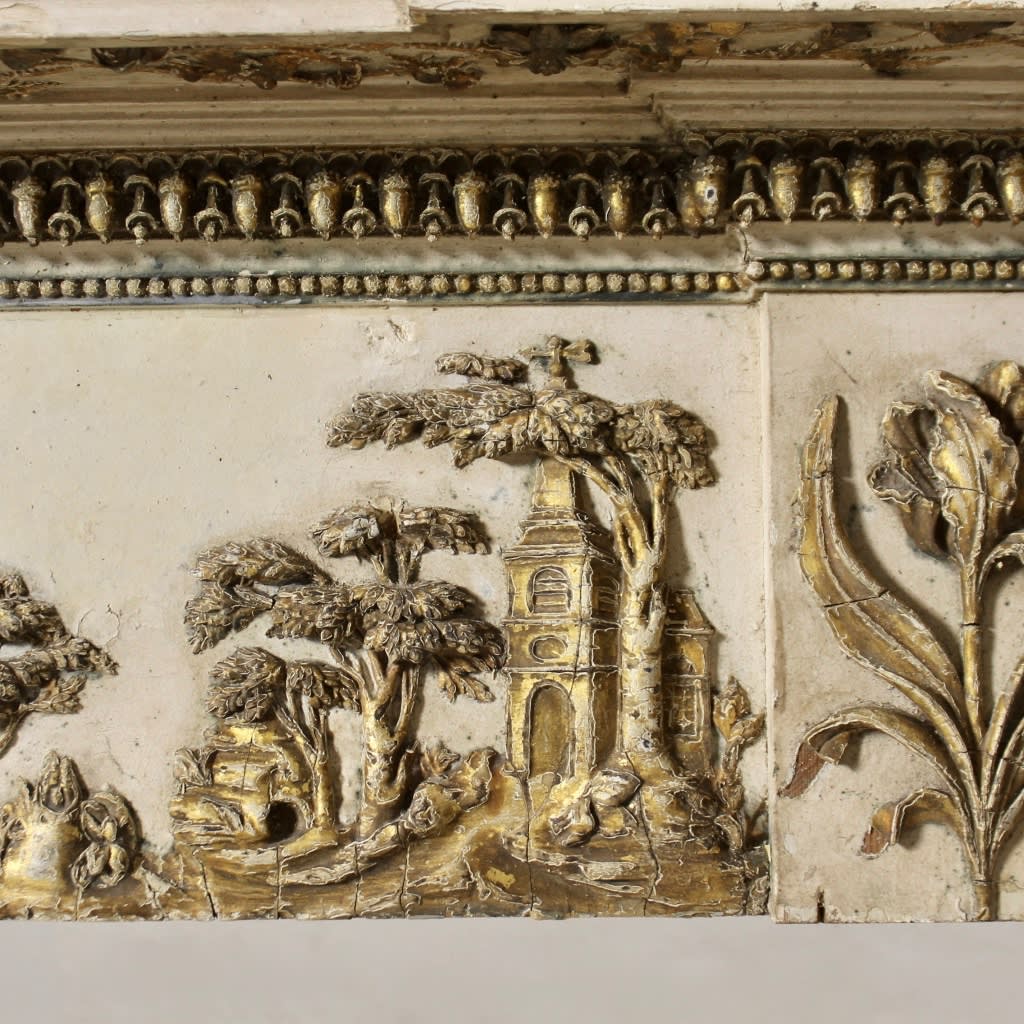 Regency Painted And Gilt Overdoor