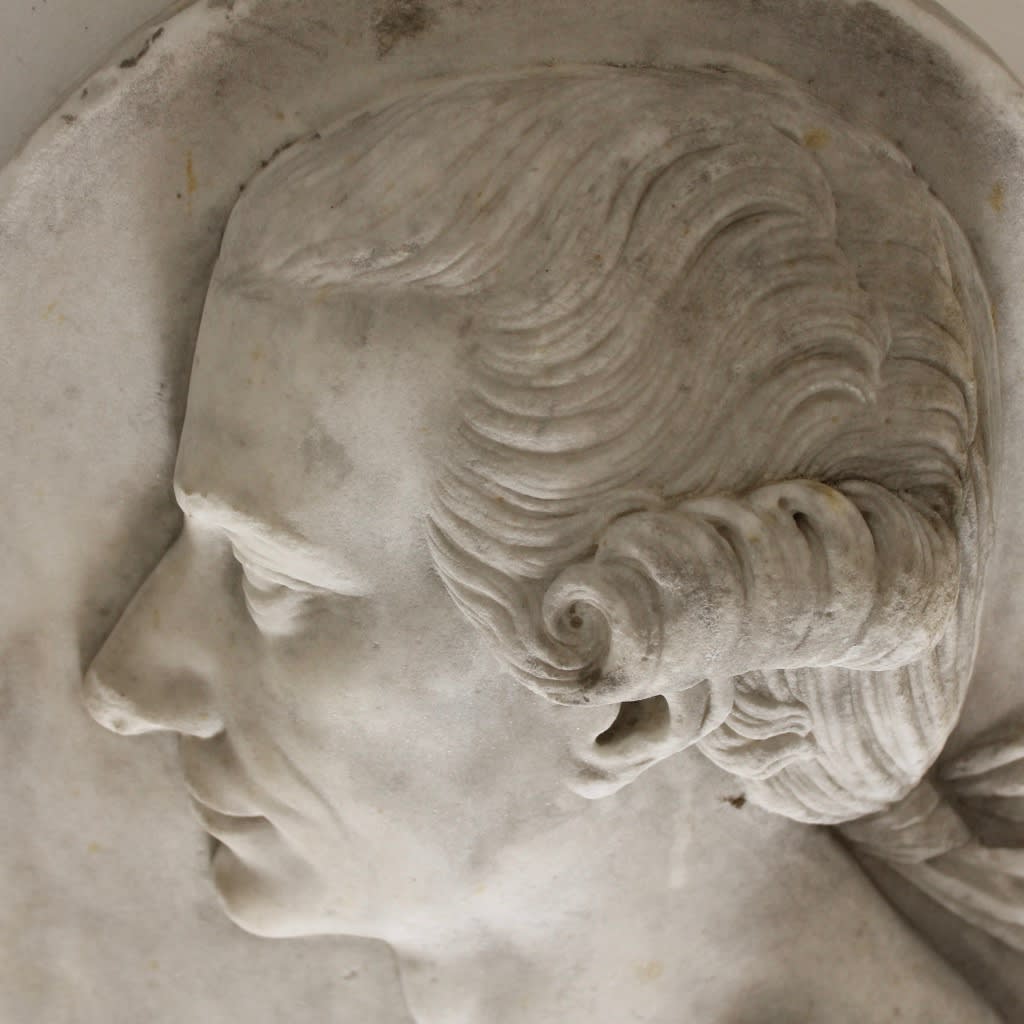 Large Early 19th Century Carved Marble Portrait Tablet (sold)