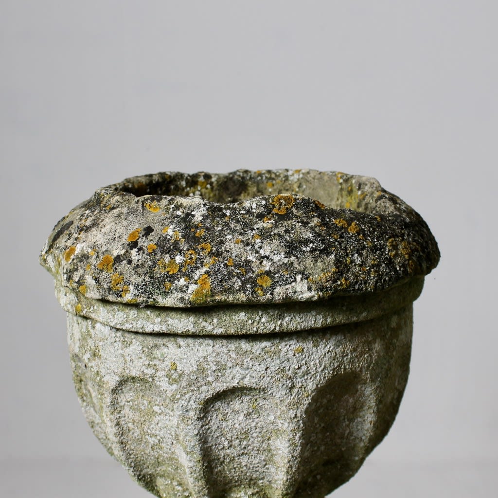 Pair 18th Century Cotswold Stone Garden Urns ( sold )