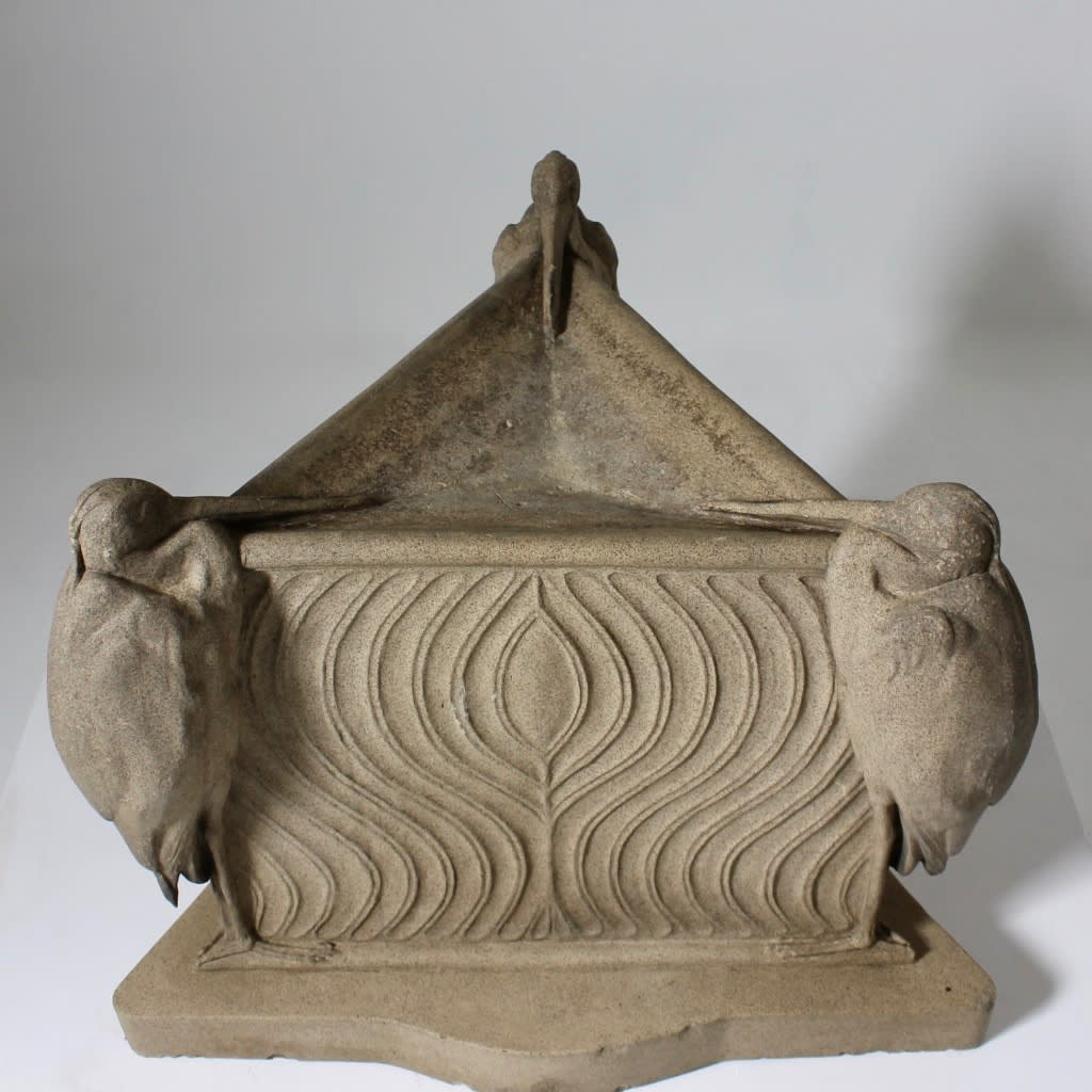 Early 20th Century Stoneware Birdbath By Ottillie Maclaren Wallace ( sold )
