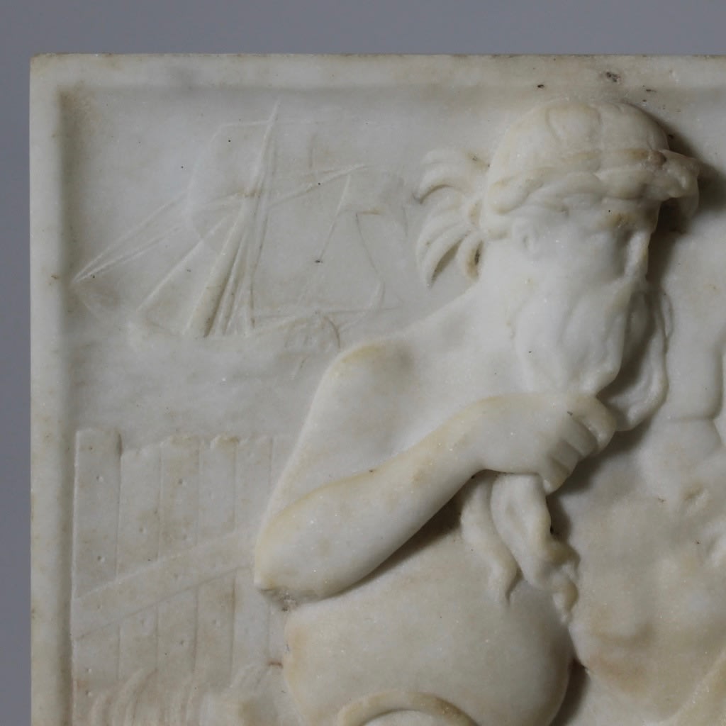 George III Carved Marble Fireplace Tablet Of Triton ( sold )