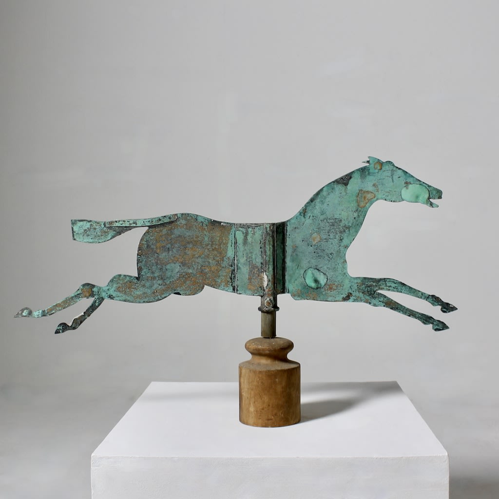 Early 20th Century Copper Weathervane Of A Running Horse ( sold )