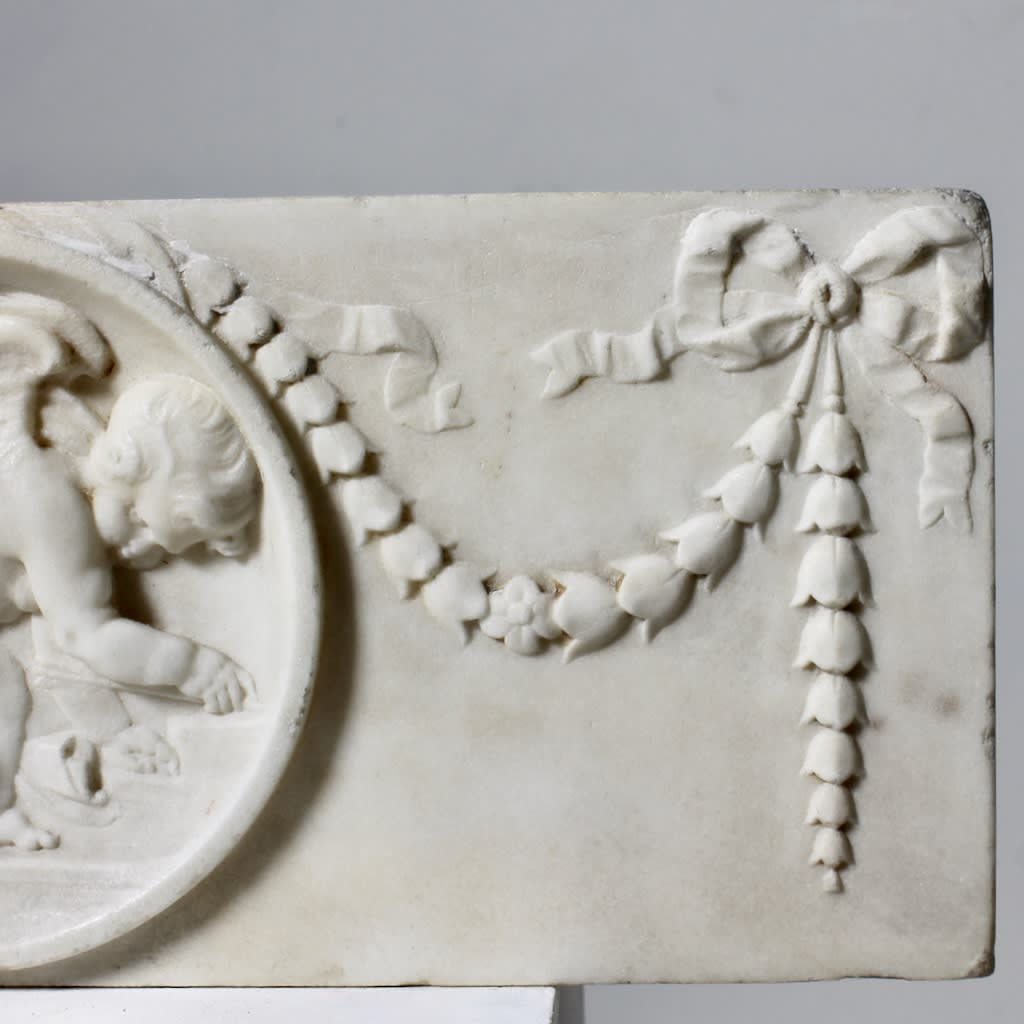 Fine Regency Carved Marble Fireplace Tablet