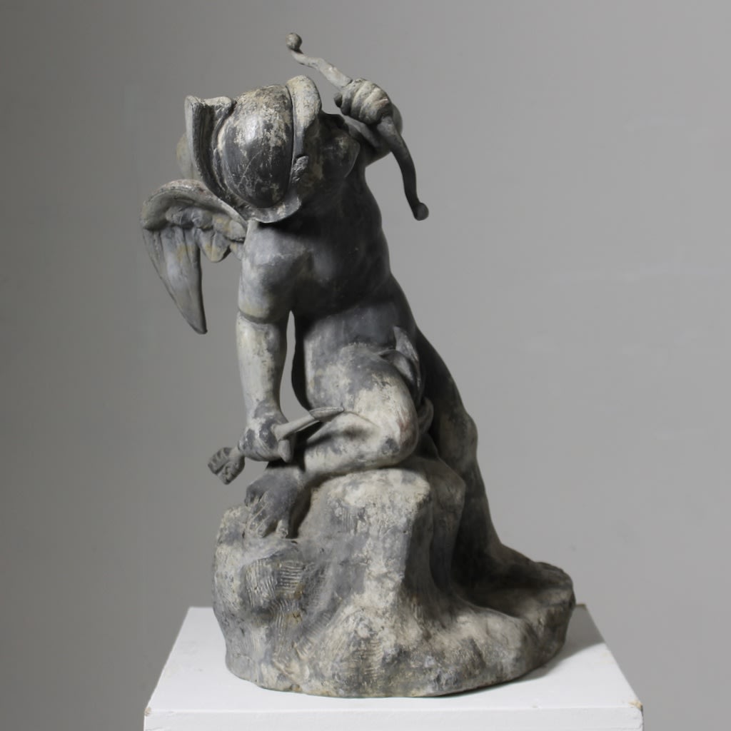 Early 20th Century Lead Figure Of Cupid By H Crowther Ltd ( sold )