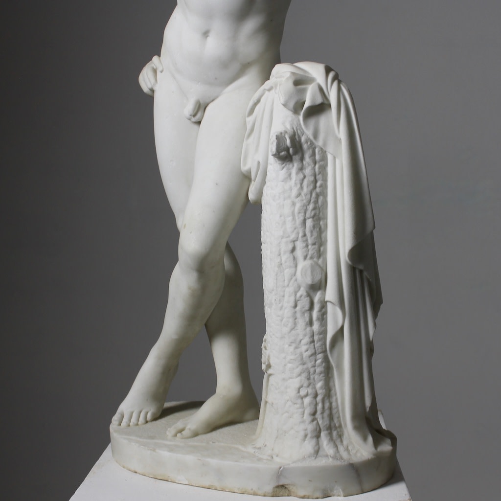 William Theed The Younger Carved Marble Figure Of Narcissus ( sold )