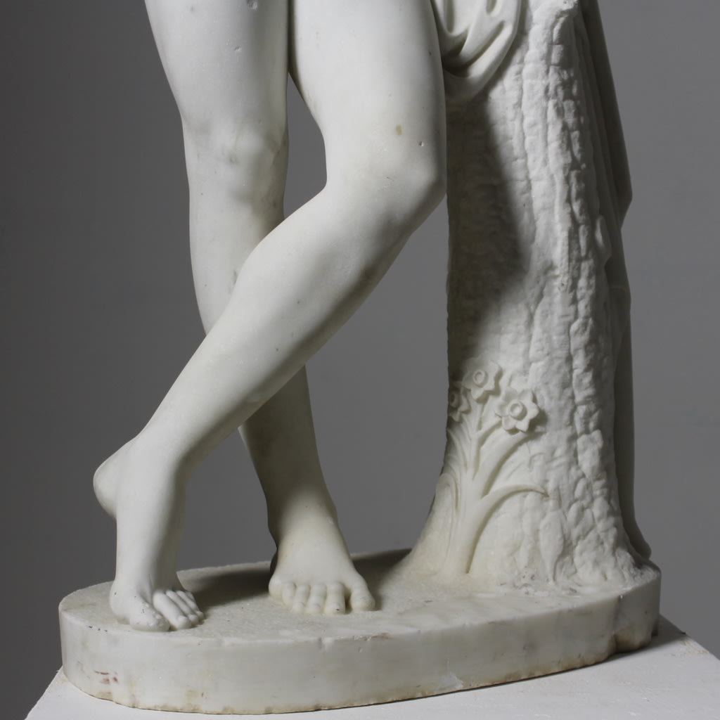 William Theed The Younger Carved Marble Figure Of Narcissus ( sold )