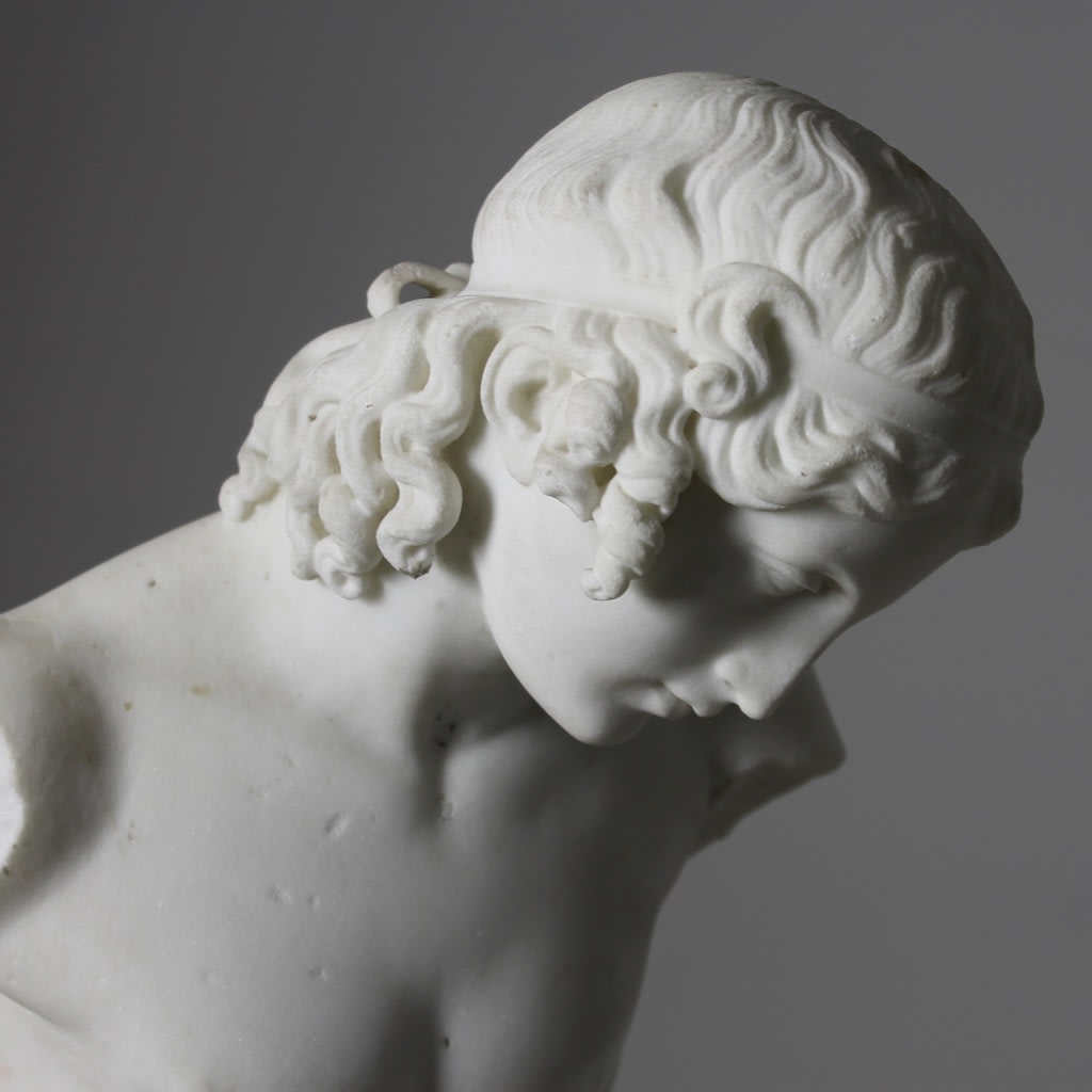 William Theed The Younger Carved Marble Figure Of Narcissus ( sold )
