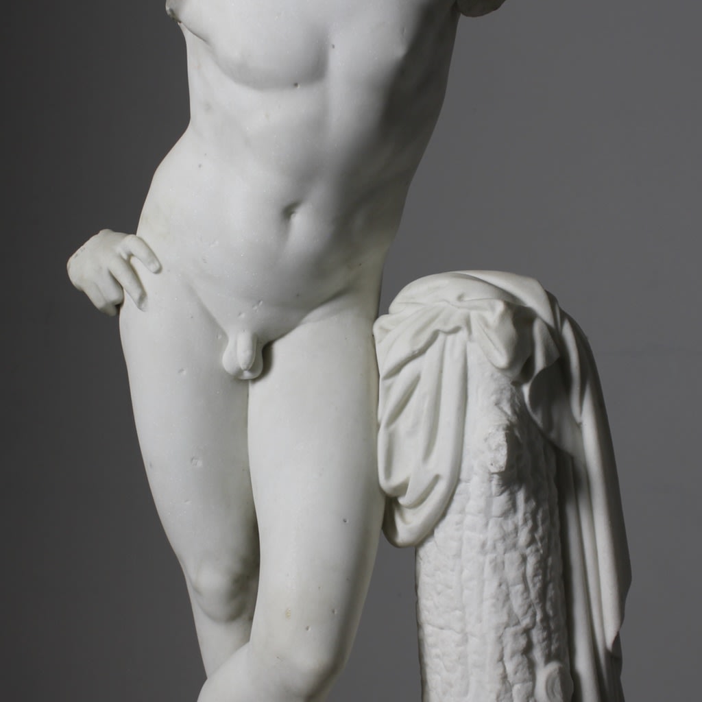 William Theed The Younger Carved Marble Figure Of Narcissus ( sold )