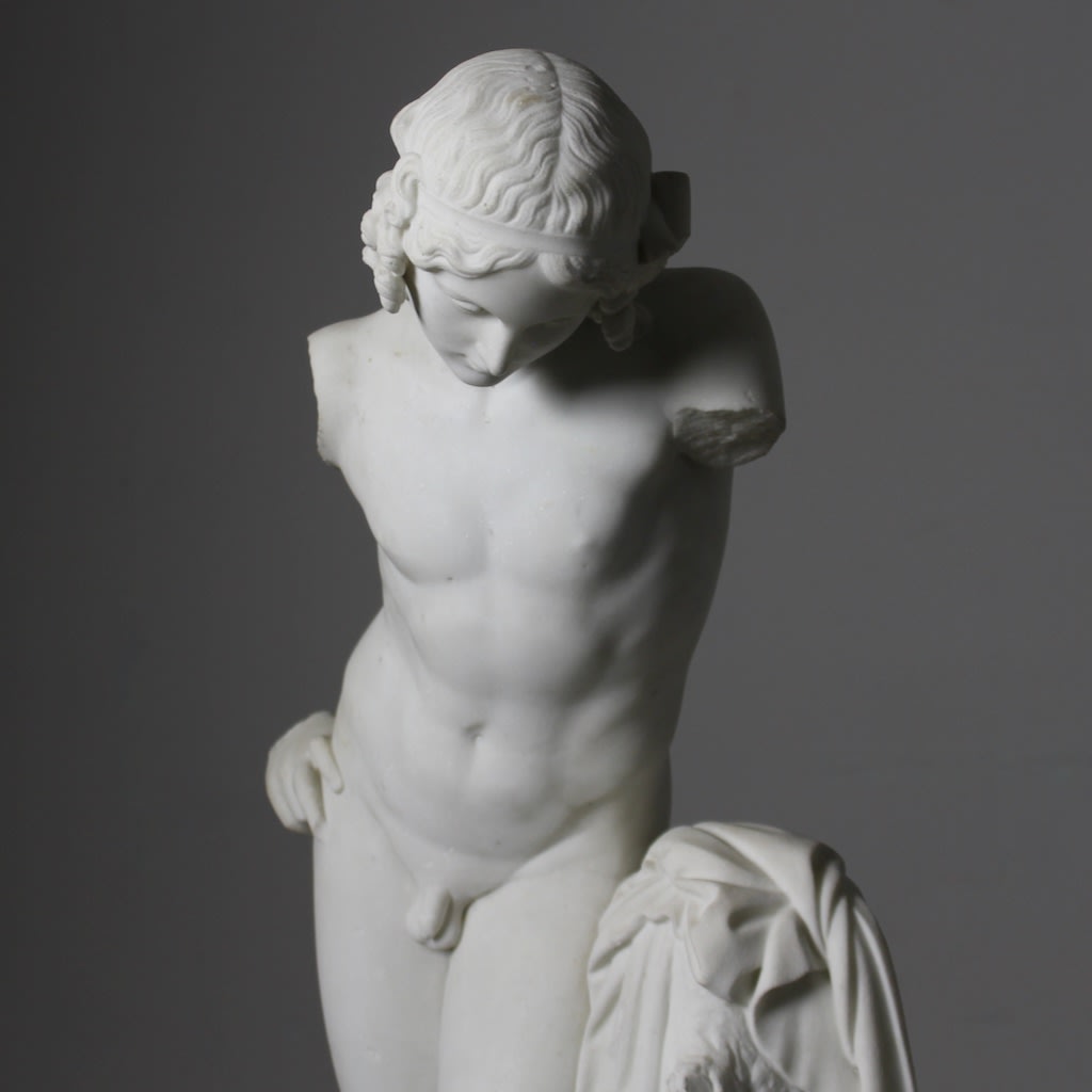 William Theed The Younger Carved Marble Figure Of Narcissus ( sold )