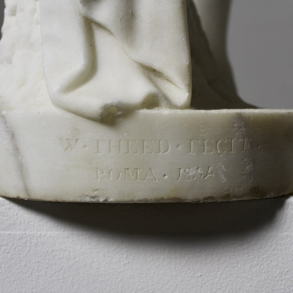 William Theed The Younger Carved Marble Figure Of Narcissus ( sold )