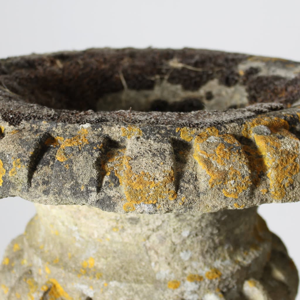 George III Carved Cotswold Stone Garden Urn On Pedestal ( sold )