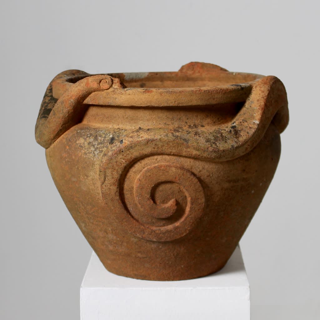 Compton Potters Art Guild Terracotta 'Eel Pot' Garden Urn ( sold )