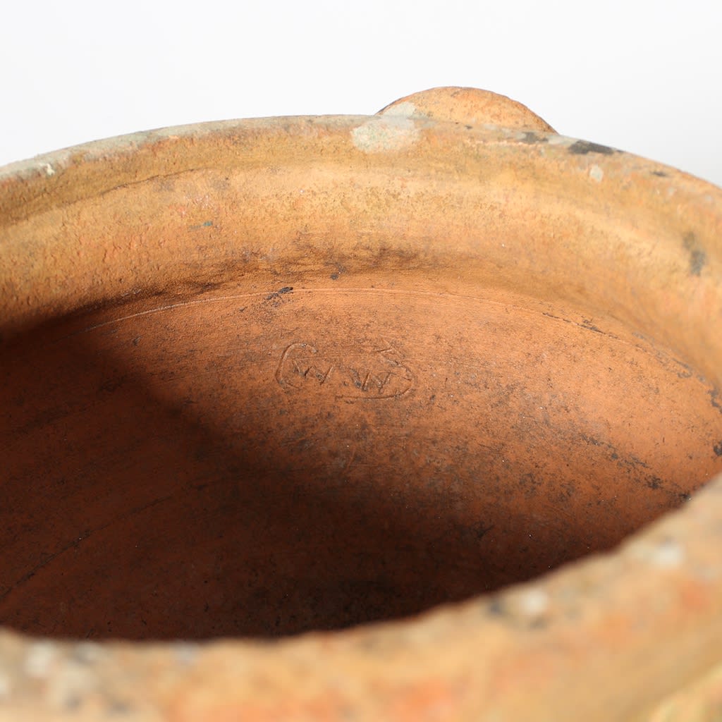 Compton Potters Art Guild Terracotta 'Eel Pot' Garden Urn ( sold )