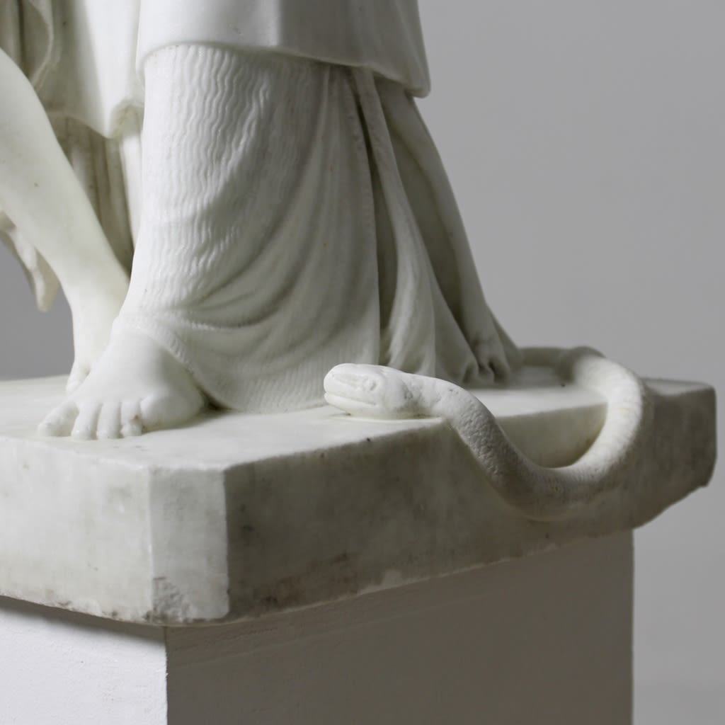 Marble Figure Of 'The Guardian Angel' From The Workshop Of Luigi Bienaimé