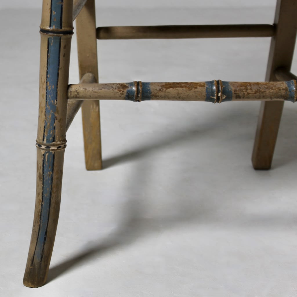 Pair Of 19th Century Original Painted Gothic Side Chairs ( sold )