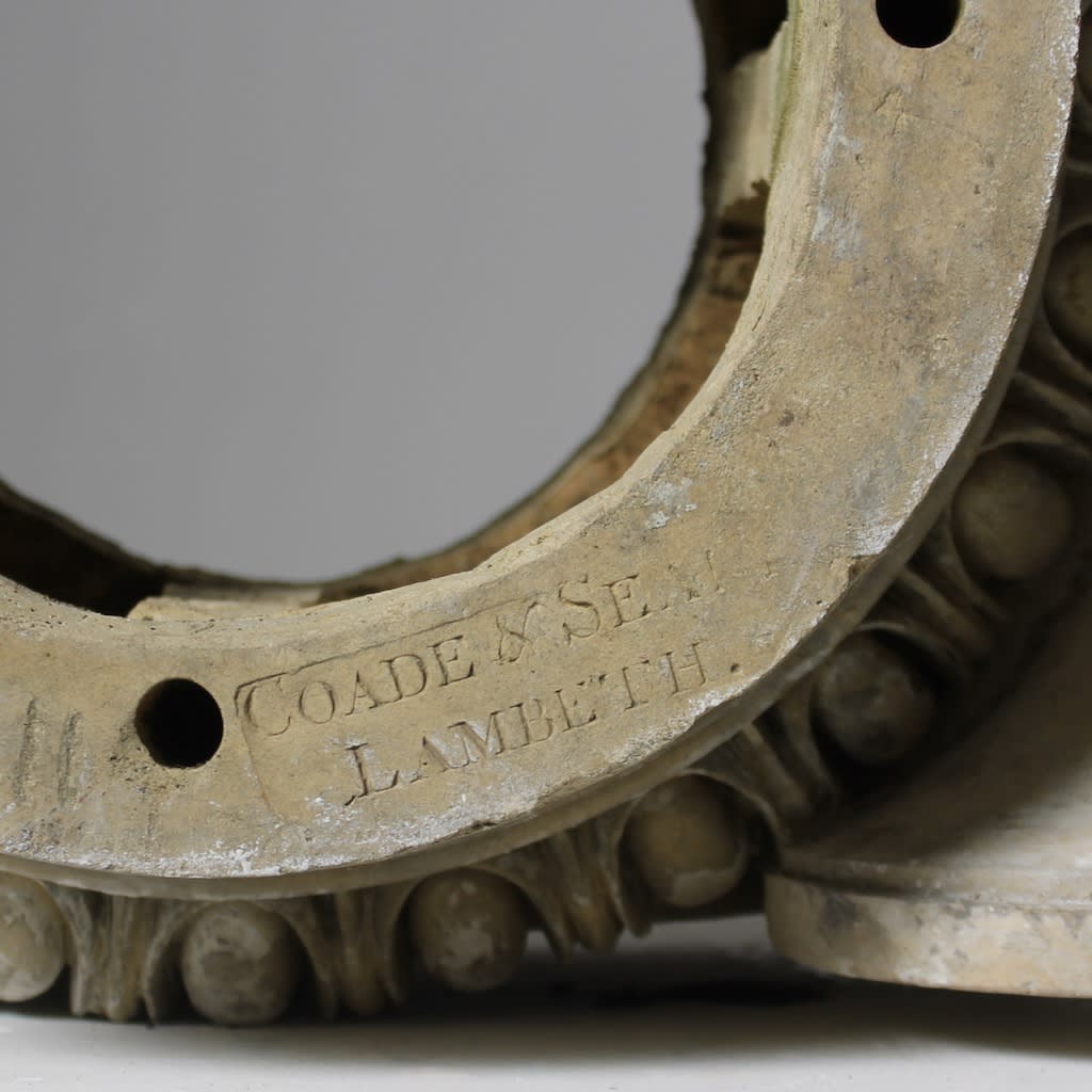 Pair Of Coade And Sealy Coadstone Ionic Capitals ( sold )