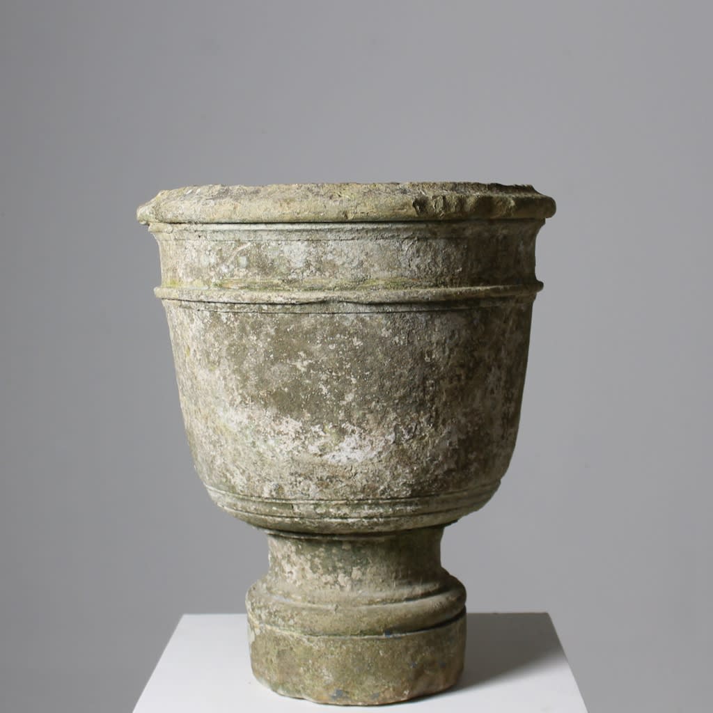 Pair of 18th Century Carved Stone Garden Urns ( sold )