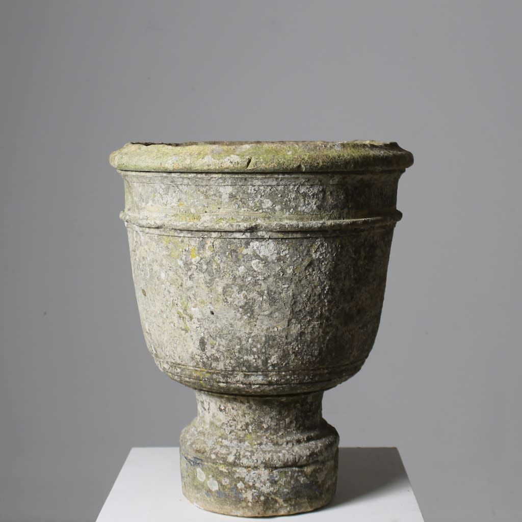 Pair of 18th Century Carved Stone Garden Urns ( sold )