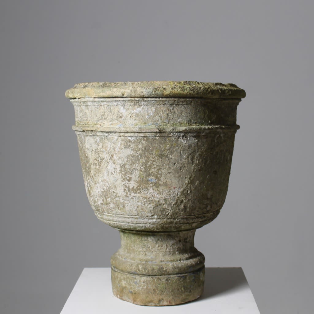 Pair of 18th Century Carved Stone Garden Urns ( sold )