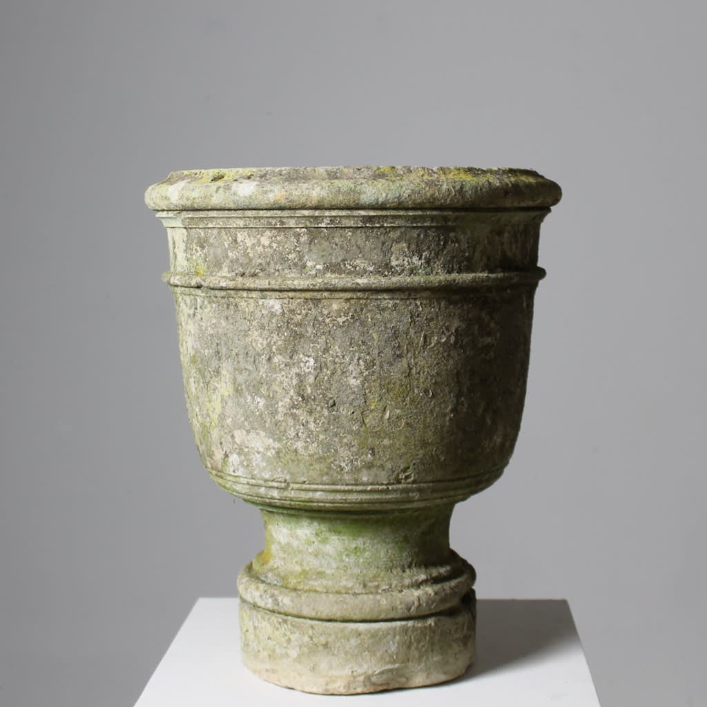 Pair of 18th Century Carved Stone Garden Urns ( sold )