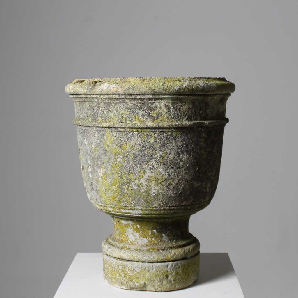 Pair of 18th Century Carved Stone Garden Urns ( sold )