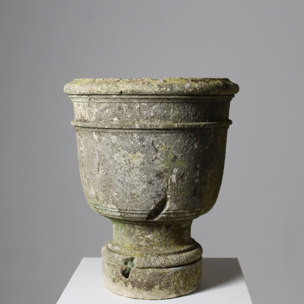 Pair of 18th Century Carved Stone Garden Urns ( sold )