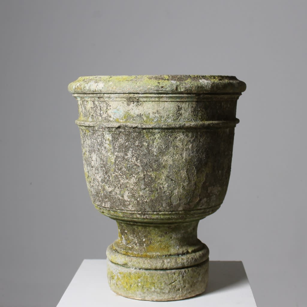 Pair of 18th Century Carved Stone Garden Urns ( sold )