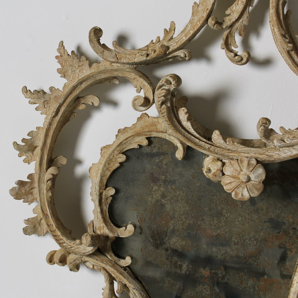 George III Carved Pine Rococo Mirror