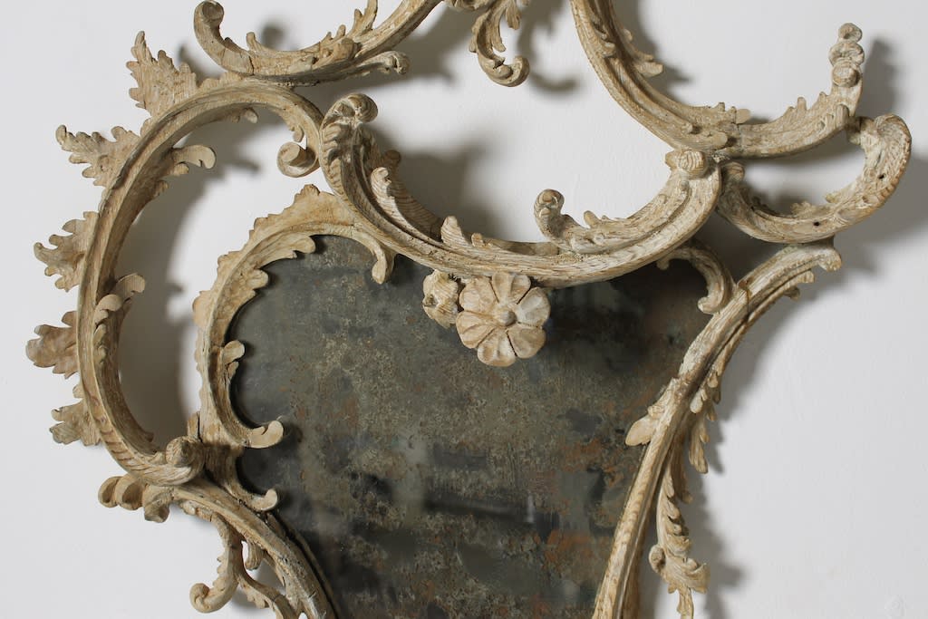 George III Carved Pine Rococo Mirror