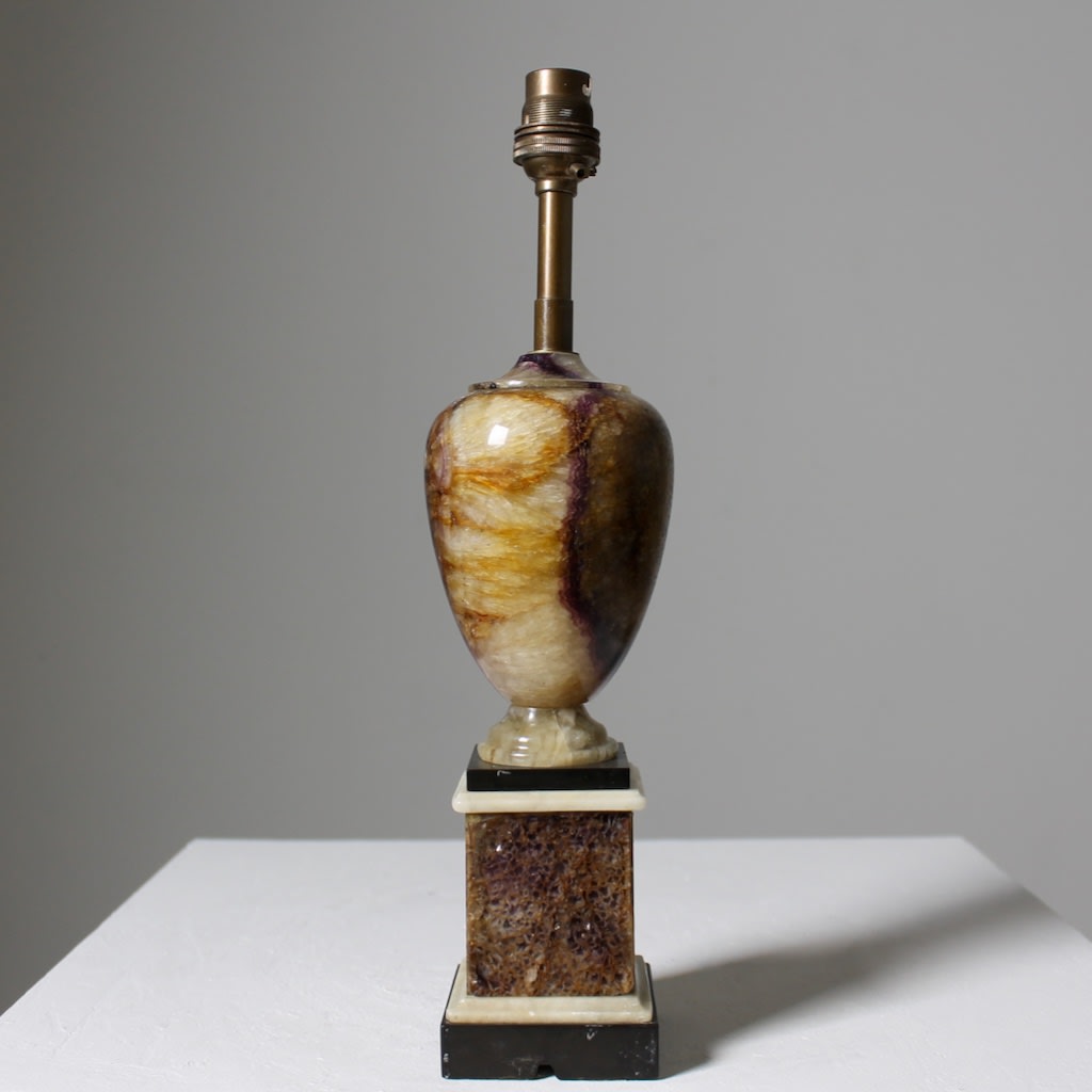 George III Blue John Urn On Pedestal Lamp ( sold )