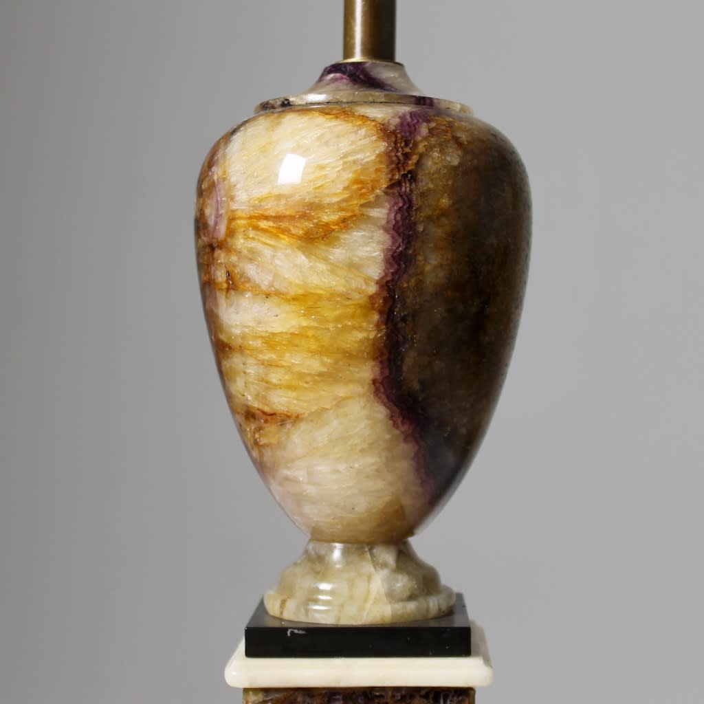 George III Blue John Urn On Pedestal Lamp ( sold )