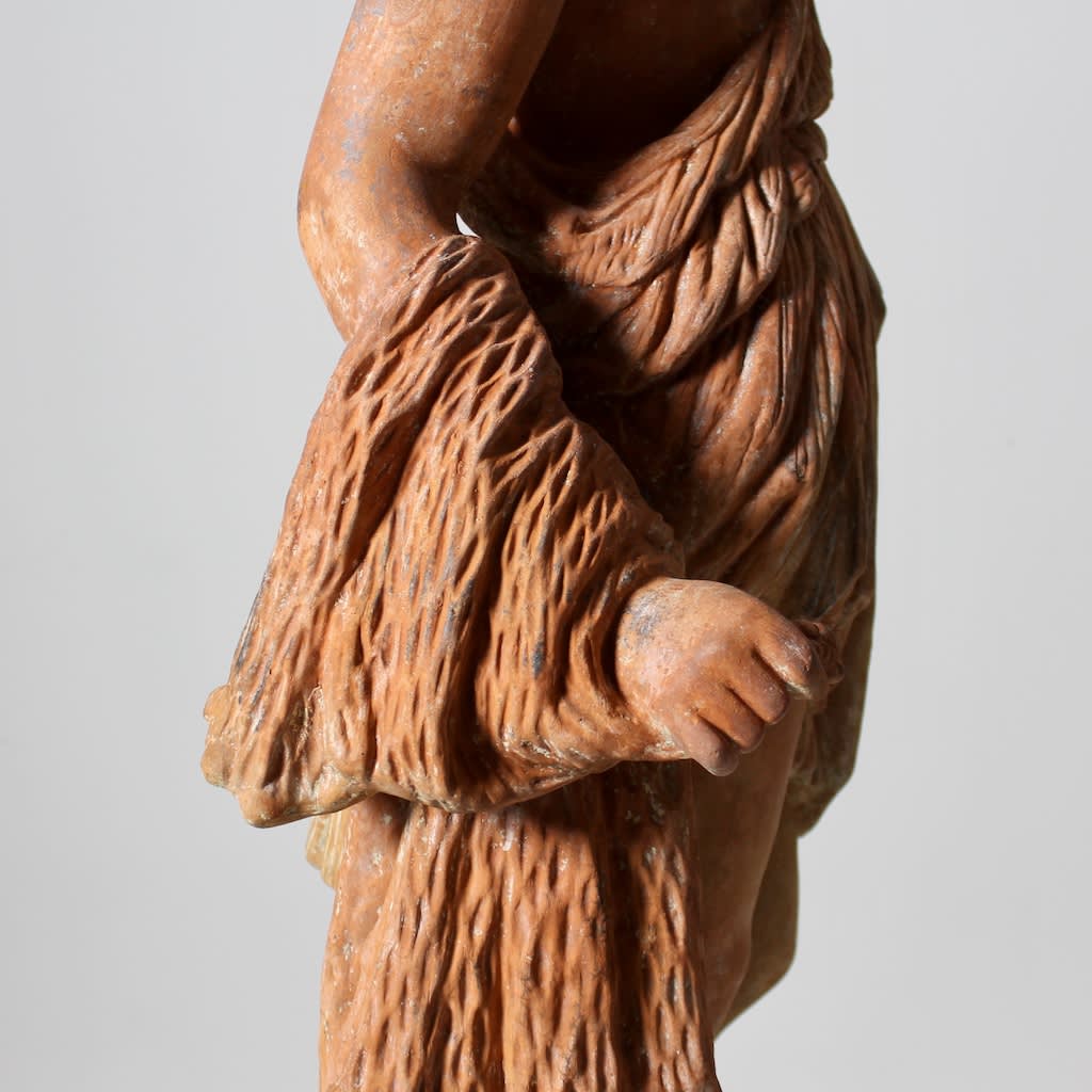 John Mathews Terracotta Figure On Pedestal Of The Huntress