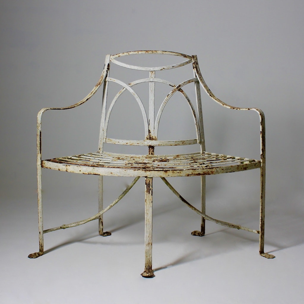 Pair Of Regency Corner Garden Bench / Seats ( sold )