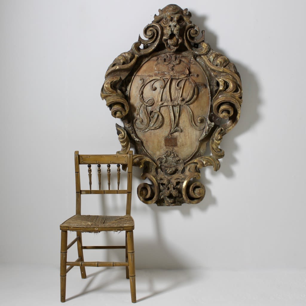 Large Early 18th Century Italian Baroque Armorial Cartouche ( sold )