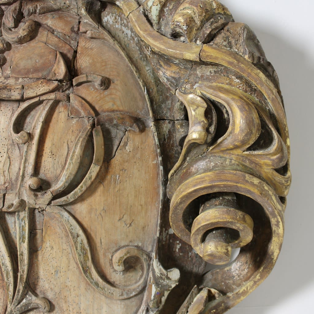 Large Early 18th Century Italian Baroque Armorial Cartouche ( sold )