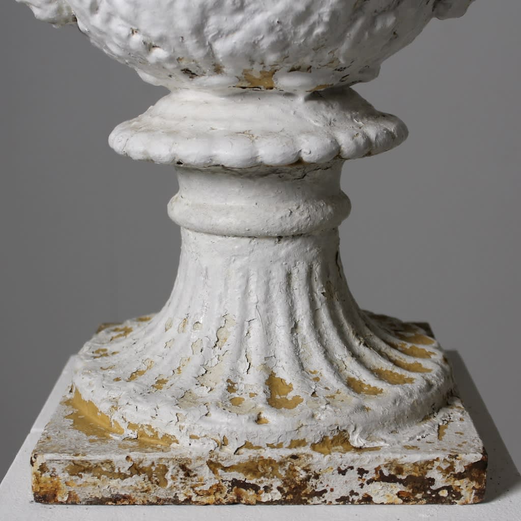 Pair Of 19th Century Andrew Handyside Cast Iron Swan Urns