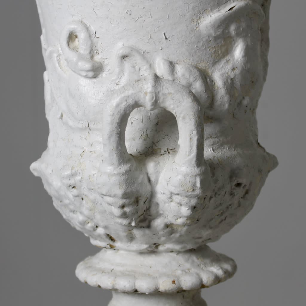 Pair Of 19th Century Andrew Handyside Cast Iron Swan Urns